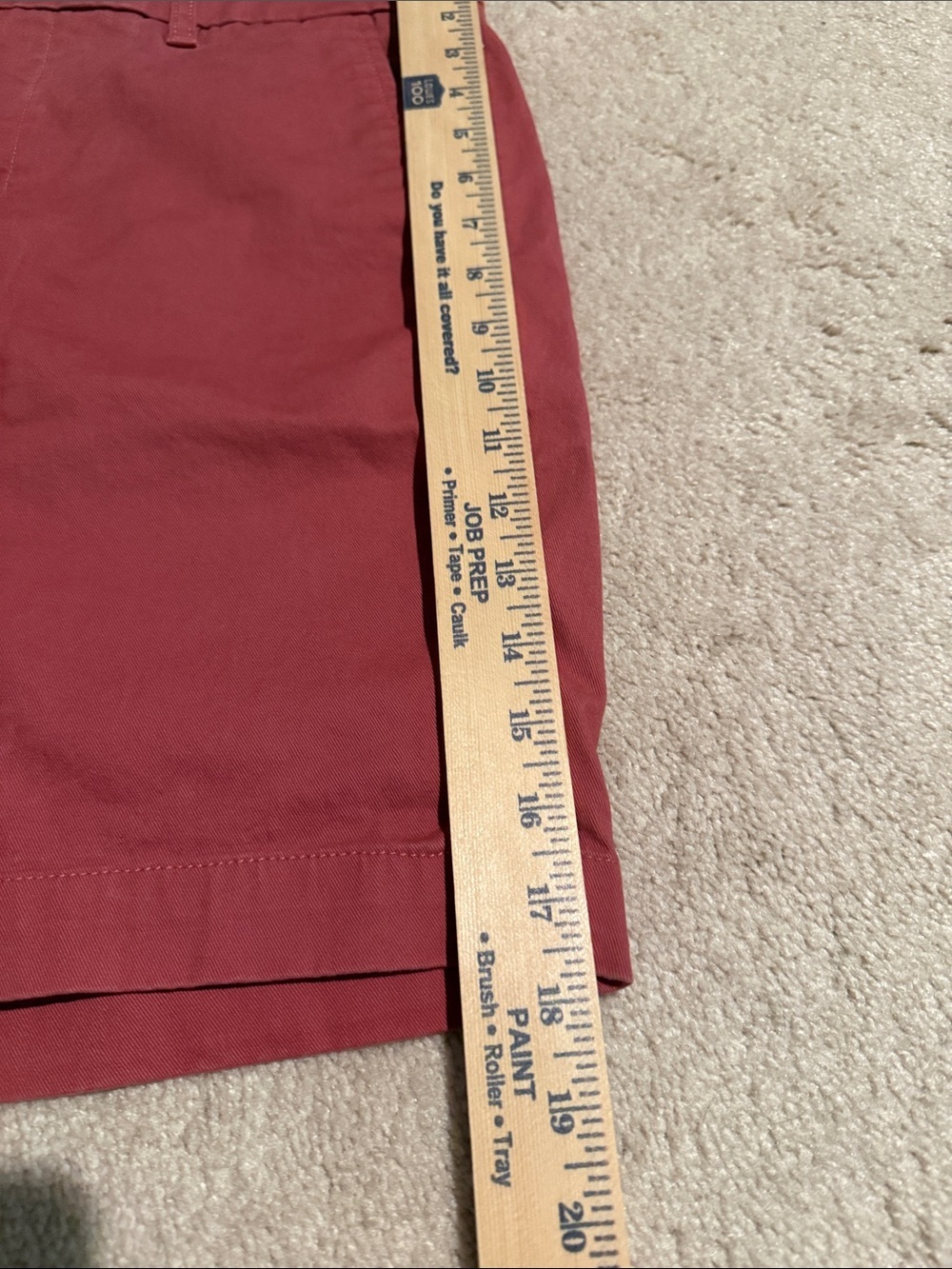 Chaps Men's Short - Deep Brick Red Flat Front - Picture 7 of 8